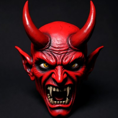 Red Devil Mask with Horns