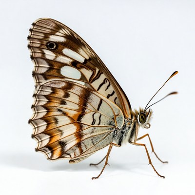 Brown butterfly with white spots