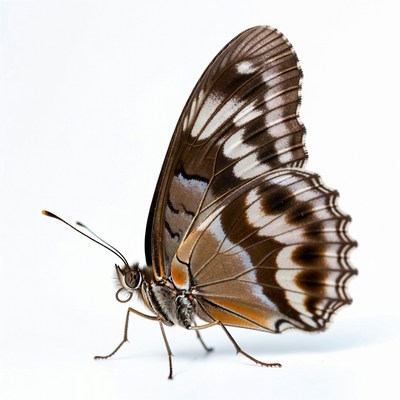 Brown butterfly with white wings