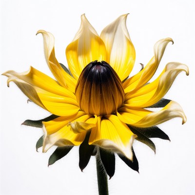 Yellow Sunflower Bloom Isolated