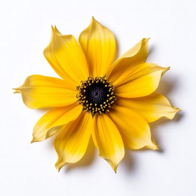 Yellow Daisy Flower on White Background