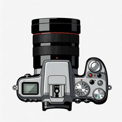 DSLR Camera Top View Illustration