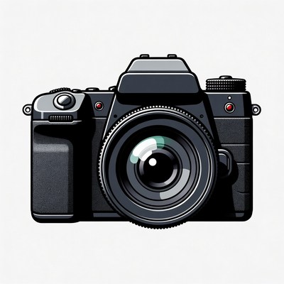 Black DSLR Camera Illustration