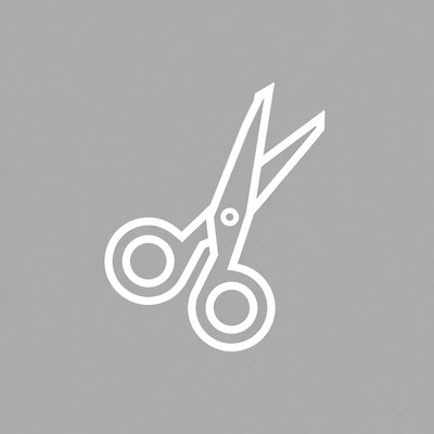 Scissors icon on gray background