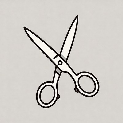 Open Scissors Illustration