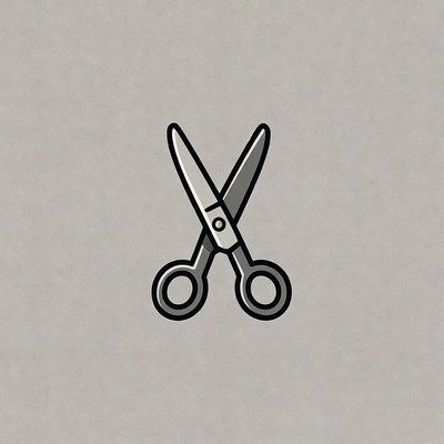 Scissors on gray background