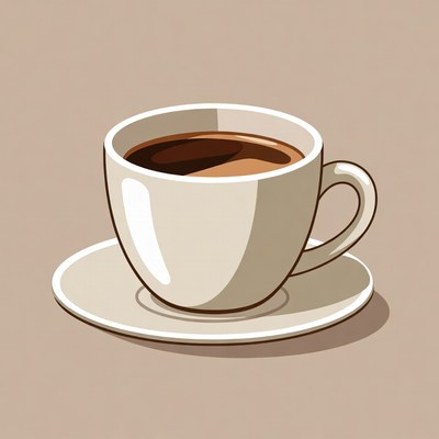 Cup of coffee with saucer