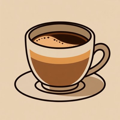 Latte in Cup on Saucer