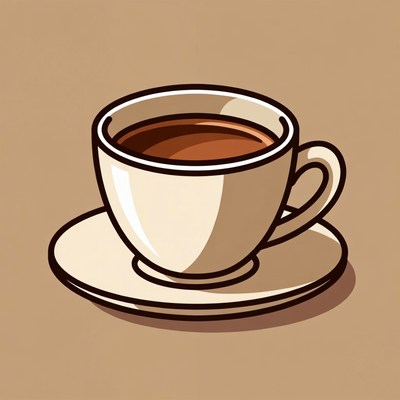 Cup of coffee with saucer