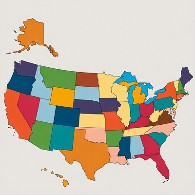 Colorful United States Map