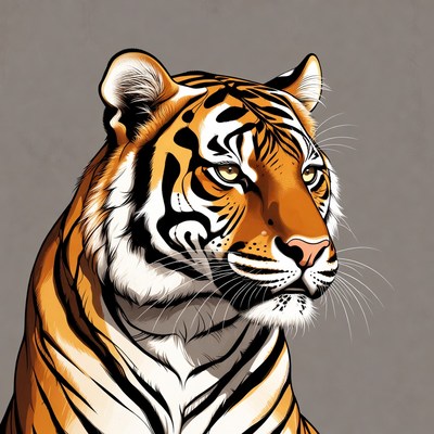 Close-up tiger illustration