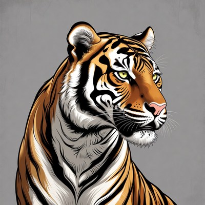 Profile of tiger illustration
