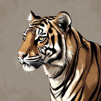 Profile of tiger illustration