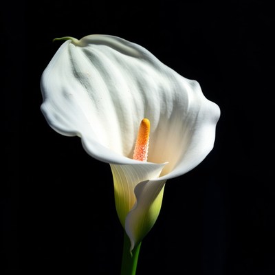 White Calla Lily with Orange Spadix