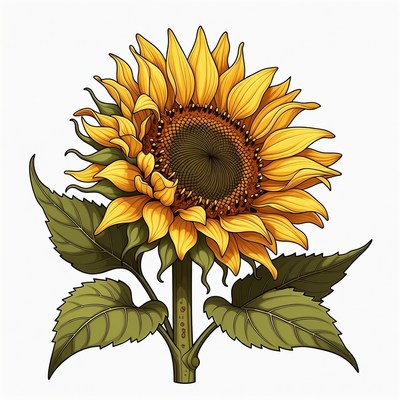 Vibrant Sunflower Illustration