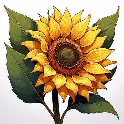Vibrant sunflower illustration