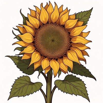 Vibrant Sunflower Illustration