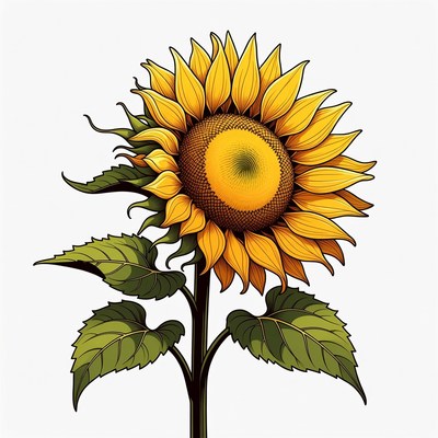 Sunflower illustration isolated background