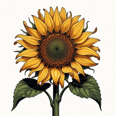 Vibrant sunflower illustration