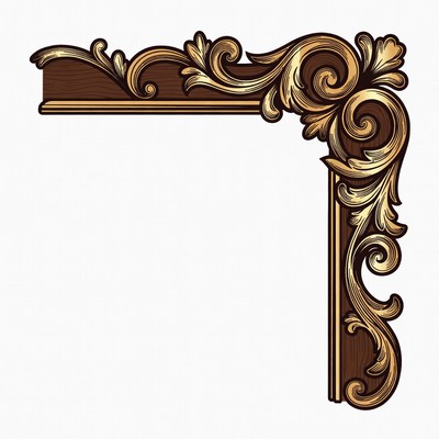 Ornate Golden Corner Border Illustration