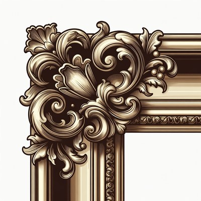 Ornate Golden Picture Frame Corner