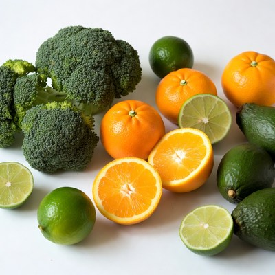 Fresh Broccoli Oranges Limes Avocados