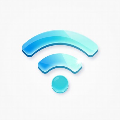 Shiny Blue WiFi Icon