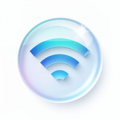 Glossy Blue WiFi Icon