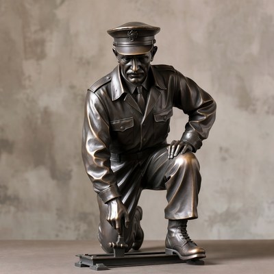 Bronze Marine Kneeling with Rifle