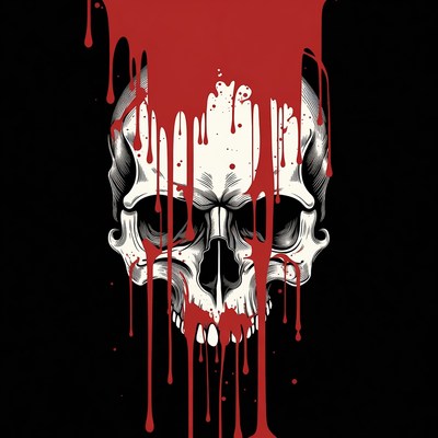 Skull Dripping Red Blood