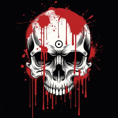Bloody Skull with Splatter