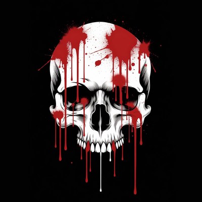 Bloody Skull with Dripping Blood
