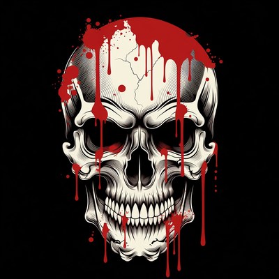 Bloody Skull Dripping Blood