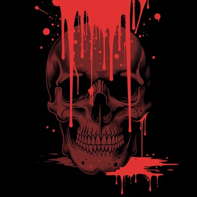 Red Dripping Blood Skull
