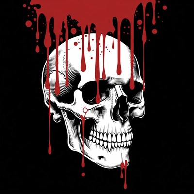 Blood Dripping on Skull