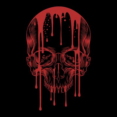 Red Dripping Skull Illustration