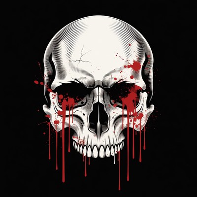 Bloody Skull Illustration