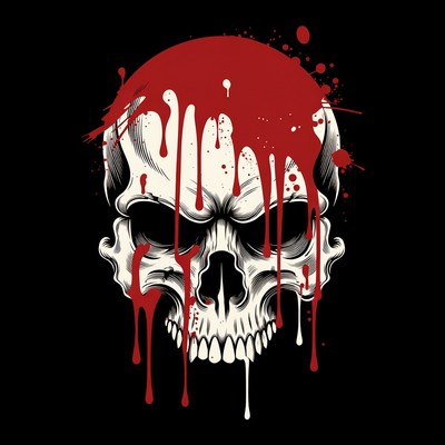 Bloody Skull Dripping Blood