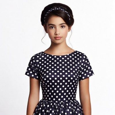 Girl in polka dot dress