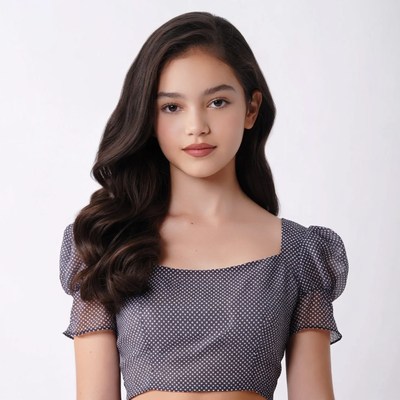 Asian girl in polka dot top