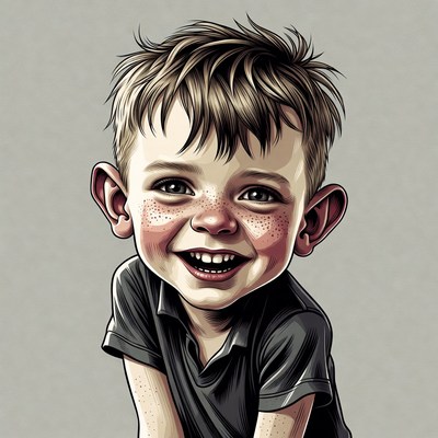 Smiling boy with freckles