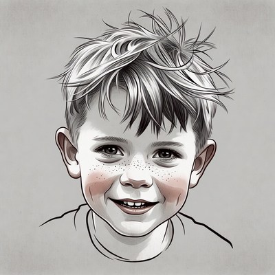 Smiling boy with freckles