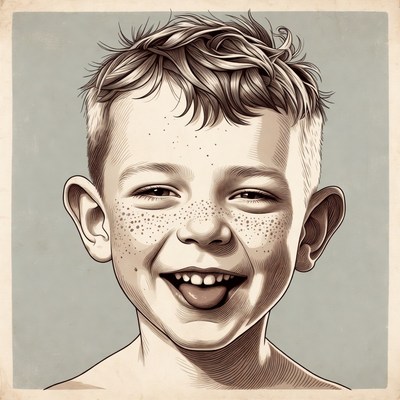 Smiling boy with freckles