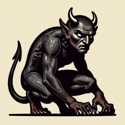 Crouching Demon Illustration
