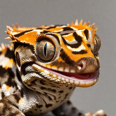 Crested Gecko with Orange Crest