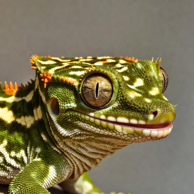 Crested Gecko close-up portrait