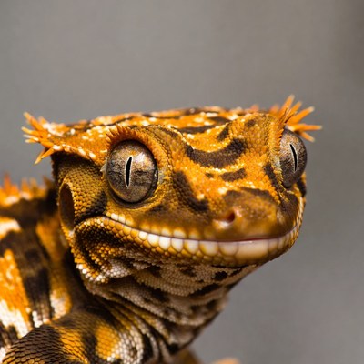 Crested Gecko close-up portrait