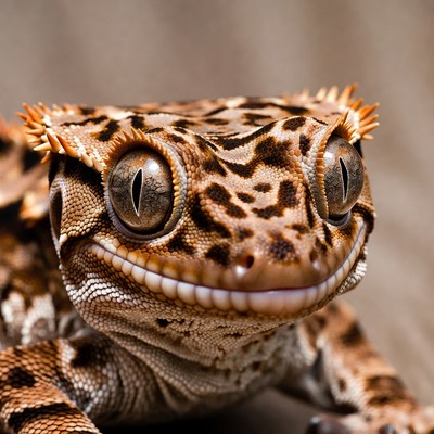 Crested Gecko with Spiky Head Crest