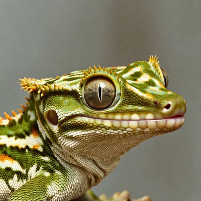 Crested Gecko close-up portrait