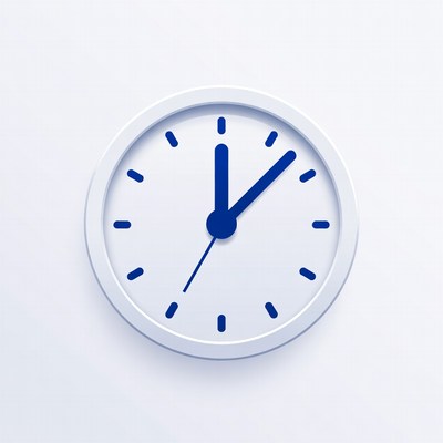 White Clock Showing 3:00